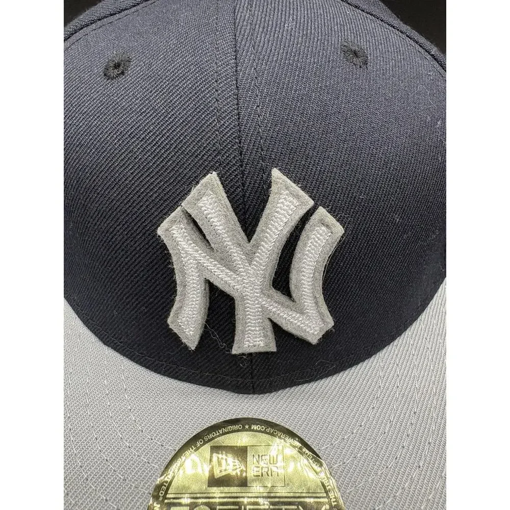 NEW YORK YANKEES MLB NEW ERA 5950 NAVY GRAY BRIM NYY UNDER BRIM FITTED HAT 7 1/2